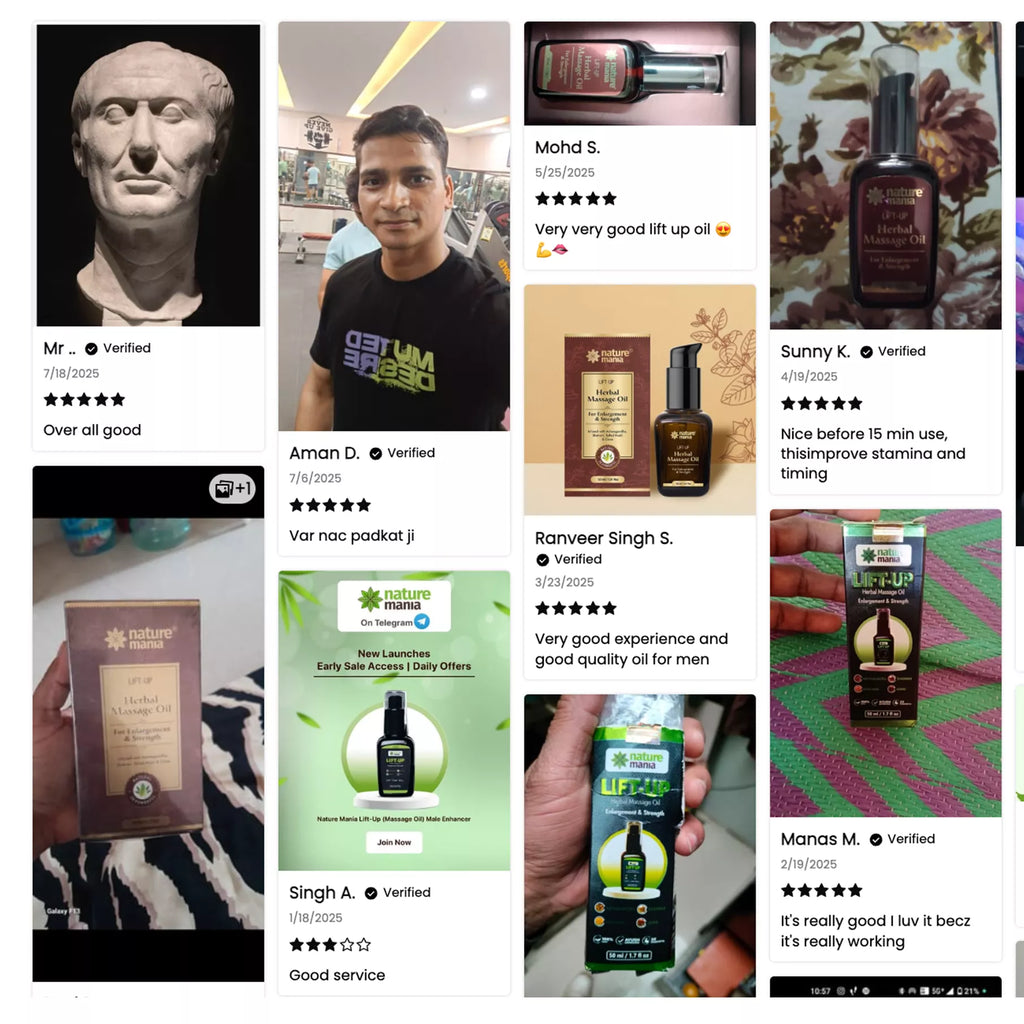 Lift Up Oil For Men - Massage Oil For S3X & Power - Ashwagandha & Shilajit (50ML)